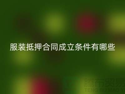 服装抵押合同成立条件有哪些规定和要求@MK体育(MKsports集团)股份公司库存布料厂家