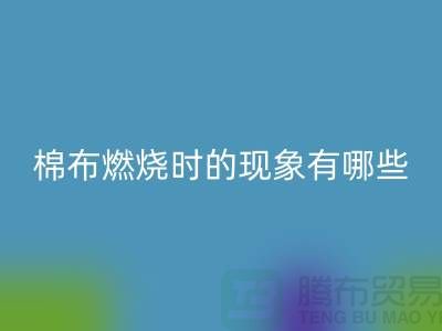 棉布燃烧时的现象有哪些原因与特点